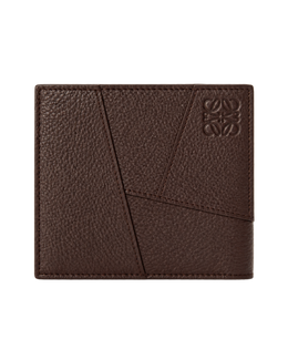 Puzzle bifold wallet in supple grained calfskin