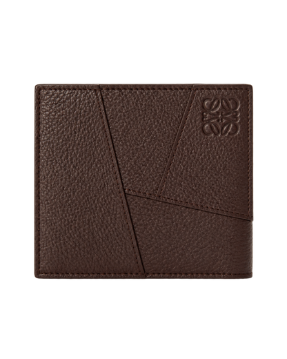 Puzzle bifold wallet in supple grained calfskin