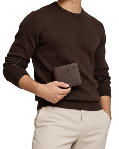 Puzzle bifold wallet in supple grained calfskin