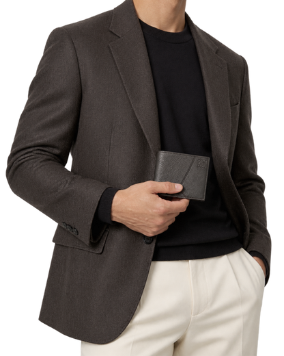 Puzzle bifold wallet in supple grained calfskin