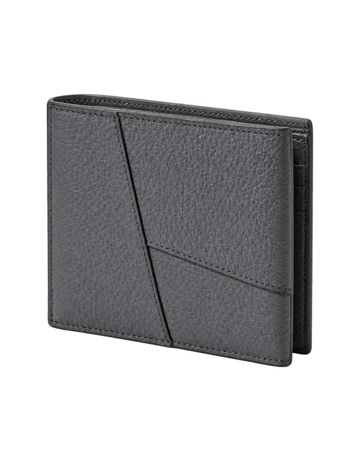 Puzzle bifold wallet in supple grained calfskin