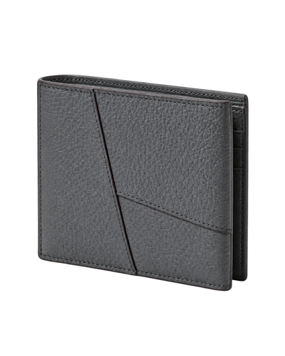Puzzle bifold wallet in supple grained calfskin