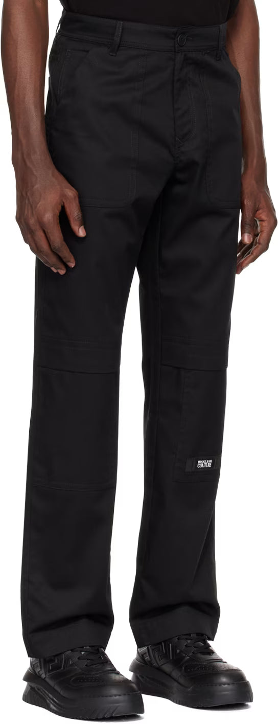 Black Straight-Leg Cargo Pants