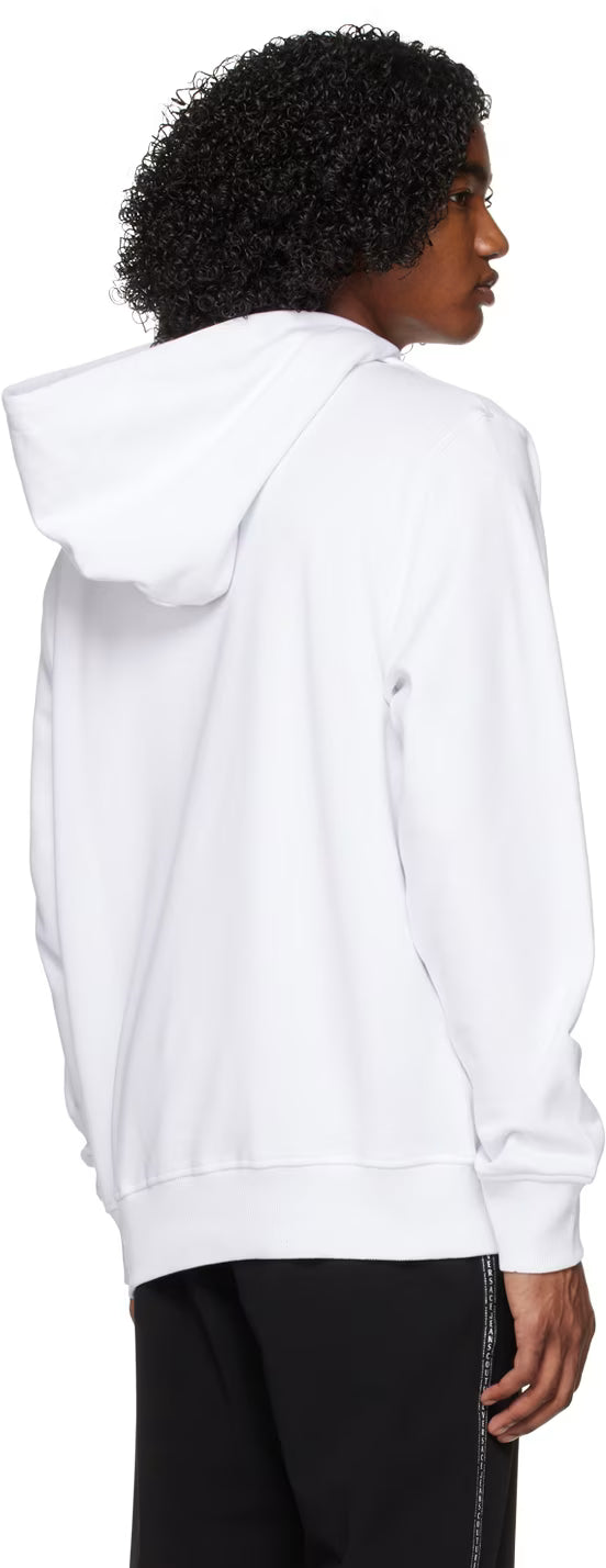White V-Emblem Hoodie