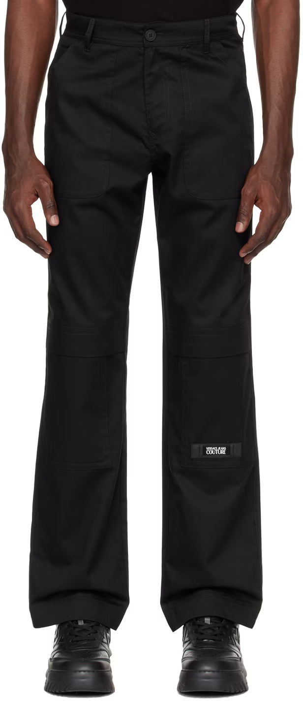 Black Straight-Leg Cargo Pants
