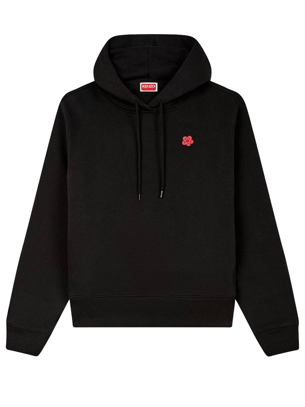 Kenzo Red Boke Flower Printed Hoodie in Black