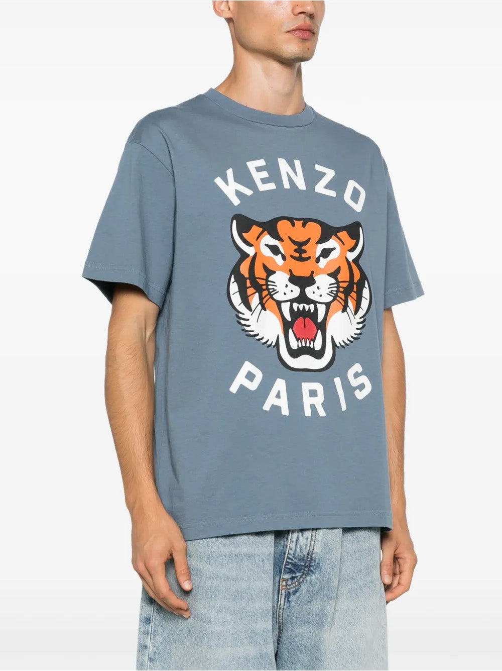 Kenzo Lucky Tiger Printed T-Shirt in Blue