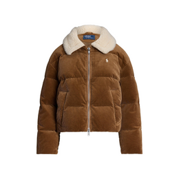 Quilted Corduroy Down Long Sleeve Short Puffer Jacket