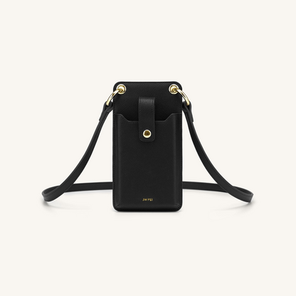 Quinn Phone Bag - Black Grained Vegan Leather