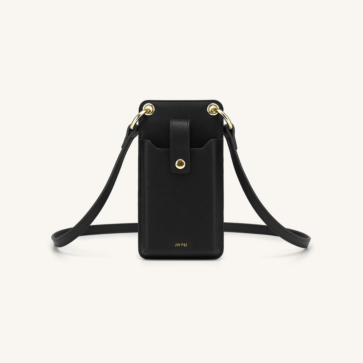 Quinn Phone Bag - Black Grained Vegan Leather