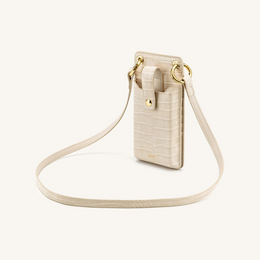Quinn Phone Bag - Ivory Croc