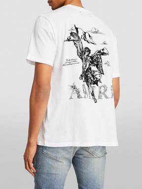Amiri Angel Print T-Shirt in White