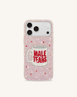 Tears Mug Rhinestone Phone Case - Pink