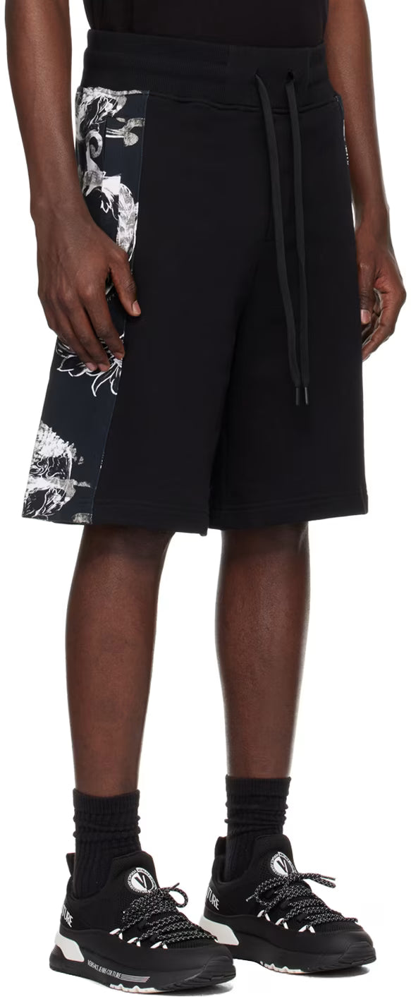 Black & Gray Watercolor Couture Shorts