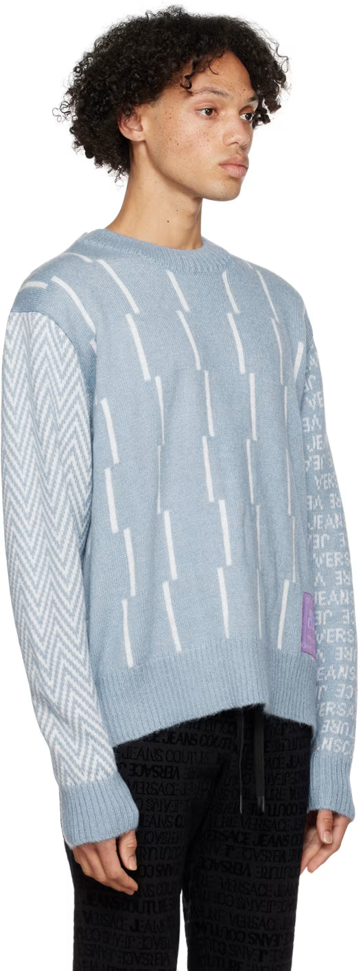 Blue Piece Number Sweater