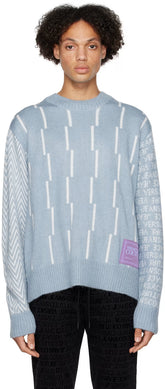 Blue Piece Number Sweater