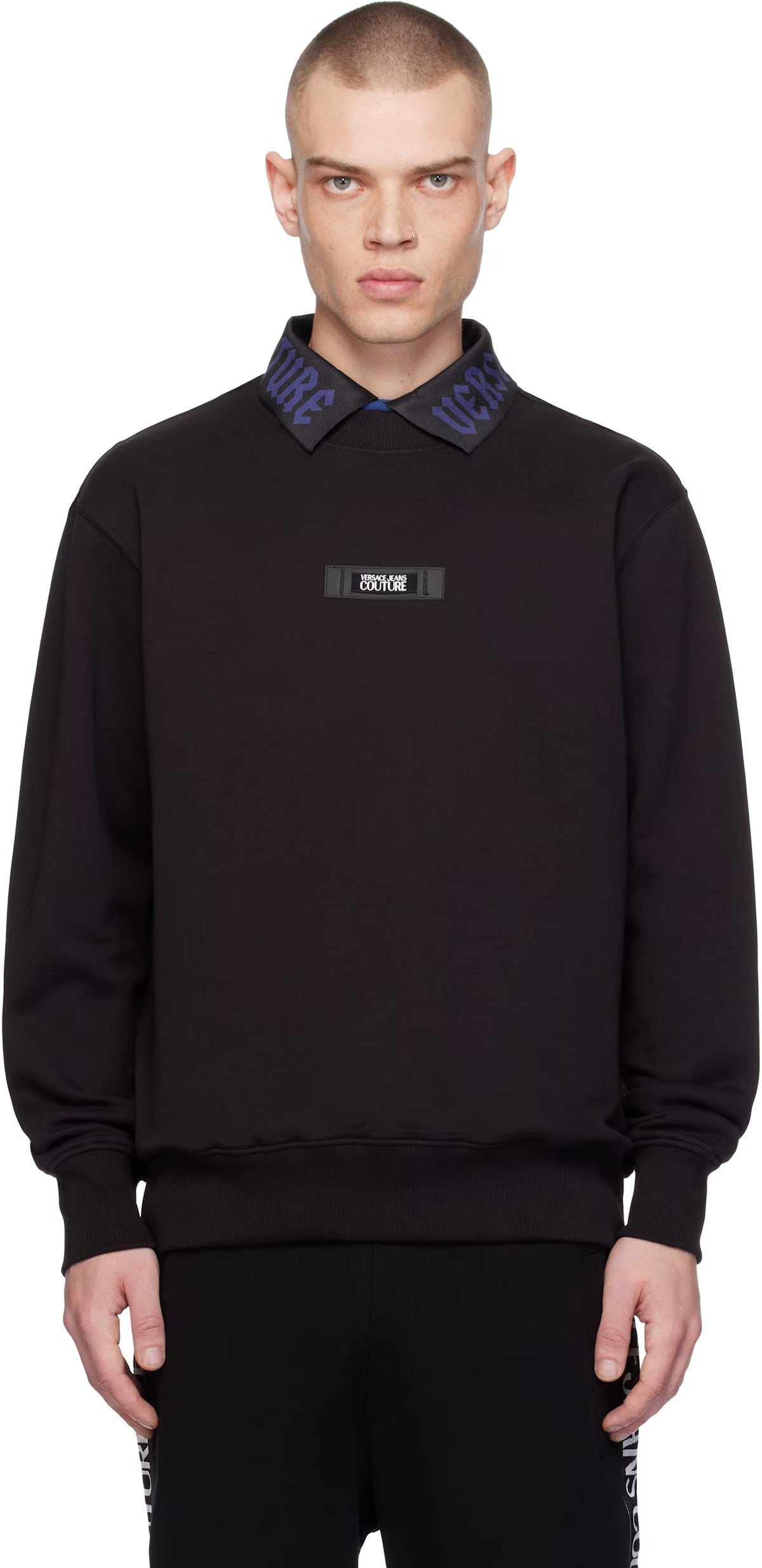 Black Logo Regular-Fit Sweatshirt