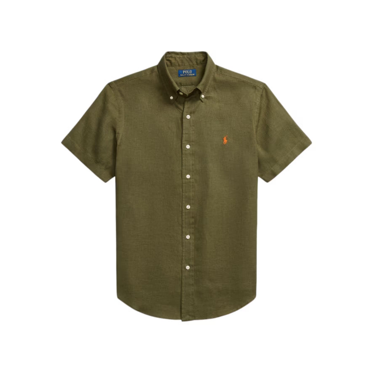 Ralph Lauren CUSTOM FIT LINEN SHIRT Olive Green