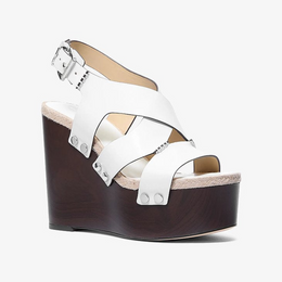 Raven Studded Leather Wedge Sandal