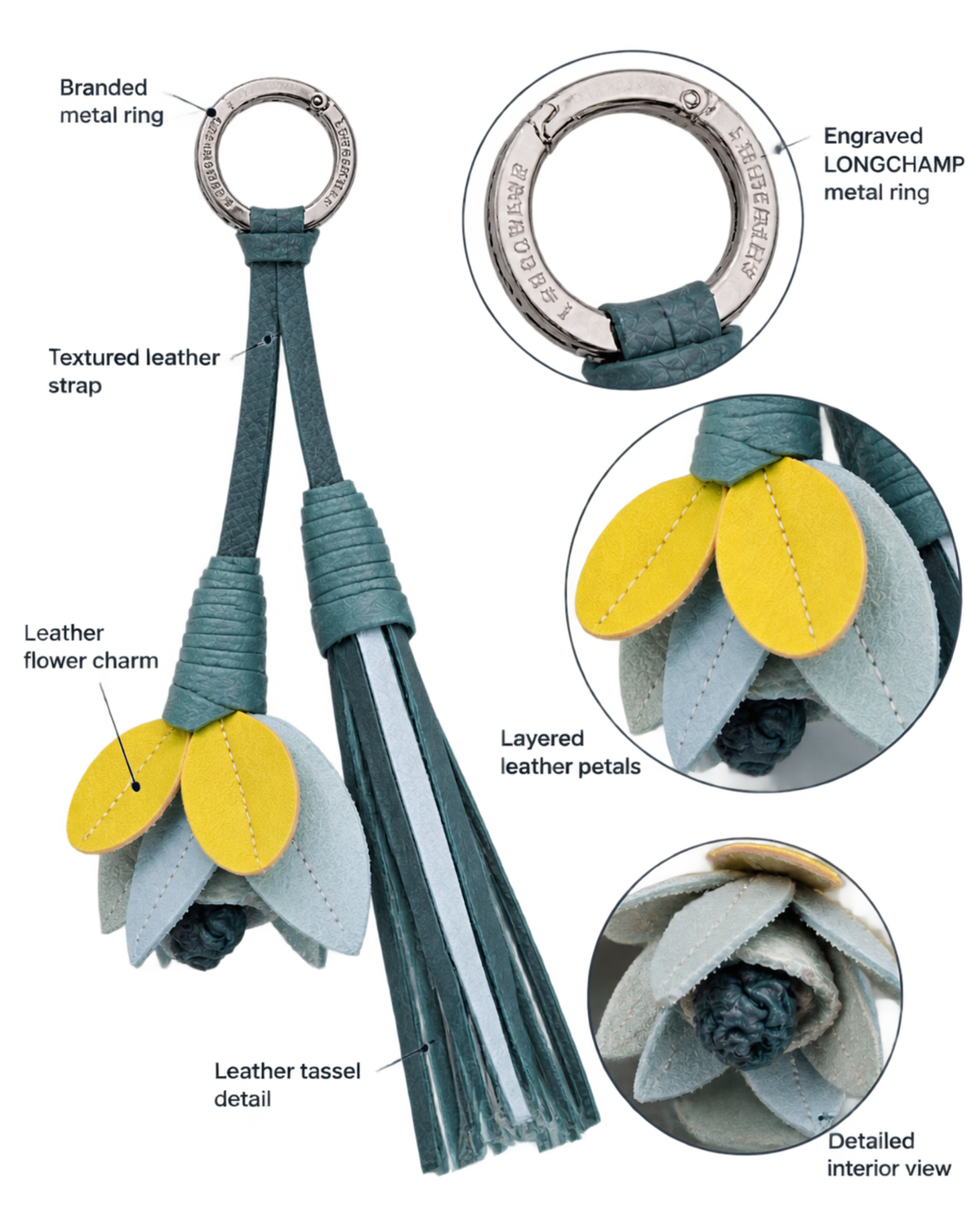 Re-Play Keyring Eucalyptus - Leather