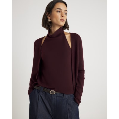 Red 2 in 1 Drape Top