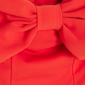 Red 3D Bow Bardot Top