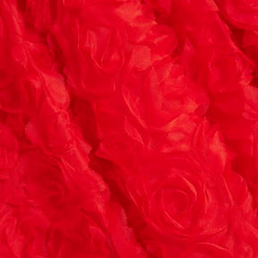 Red 3D Floral Mini Dress