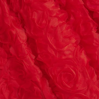 Red 3D Floral Mini Dress