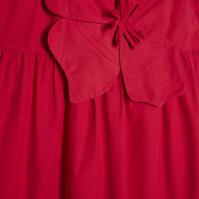 Red 3D Flower Maxi Dress