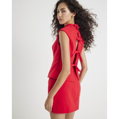 Red A Line Mini Skirt