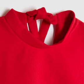 Red Back Bow Fitted Top