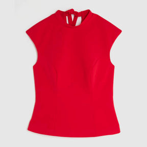 Red Back Bow Fitted Top