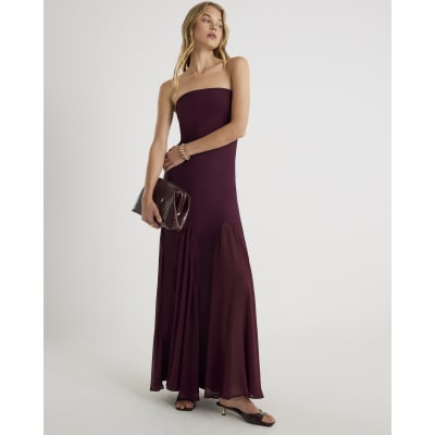 Red Bandeau Bodycon Maxi Dress