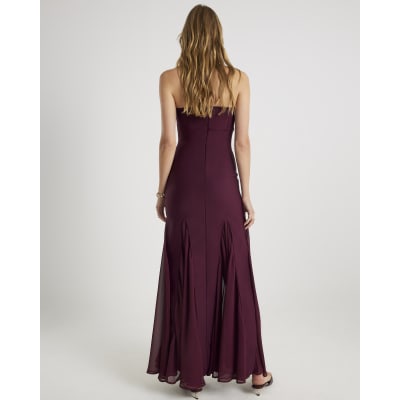 Red Bandeau Bodycon Maxi Dress