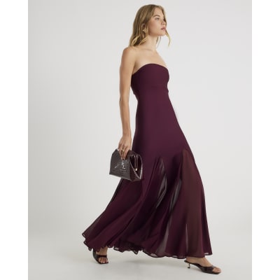Red Bandeau Bodycon Maxi Dress
