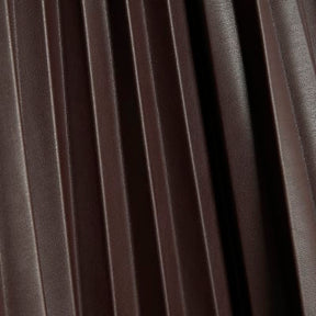 Red Belted Pleated Midi Skirt