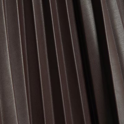 Red Belted Pleated Midi Skirt