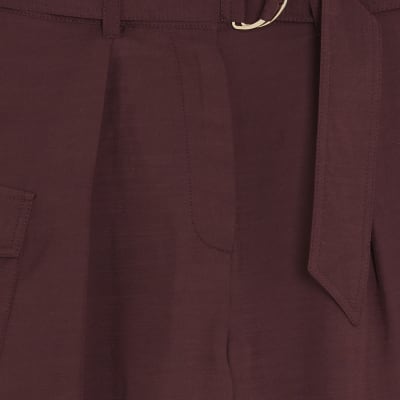 Red Belted Utility Shorts