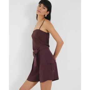 Red Belted Utility Shorts