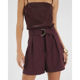 Red Belted Utility Shorts