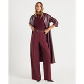 Red Belted Wide Leg Trousers