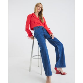 Red Bow Front Cropped Blazer