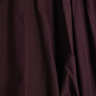 Red Bubble Hem Midi Skirt