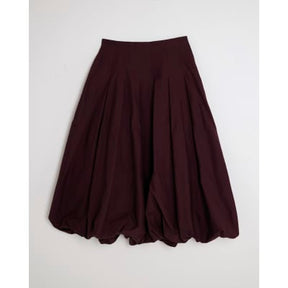 Red Bubble Hem Midi Skirt