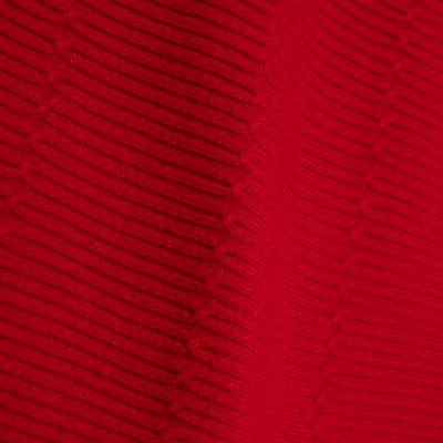 Red Cable Stitch Asymmetric Jumper