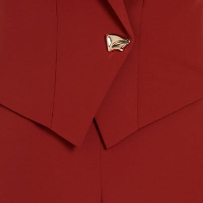 Red Cap Sleeve Wide Leg Jumpsuit