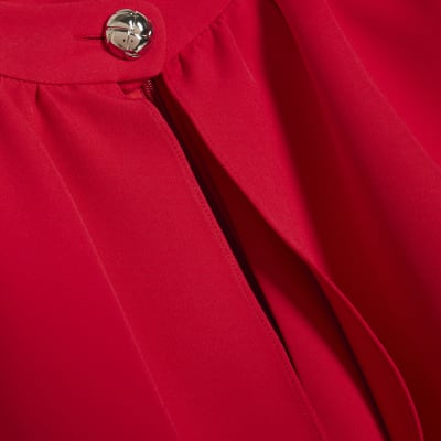 Red Cape Detail Mini Dress
