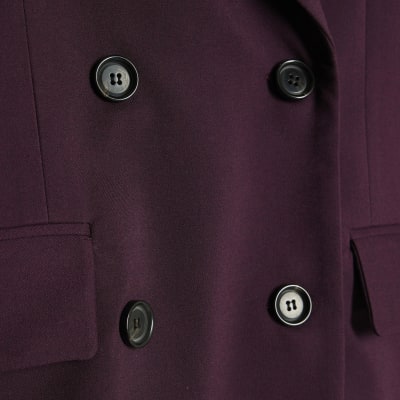 Red Cinched waist Double Breasted Blazer