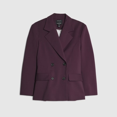 Red Cinched waist Double Breasted Blazer