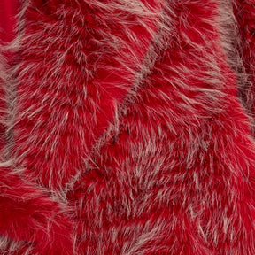 Red Collared Faux Fur coat